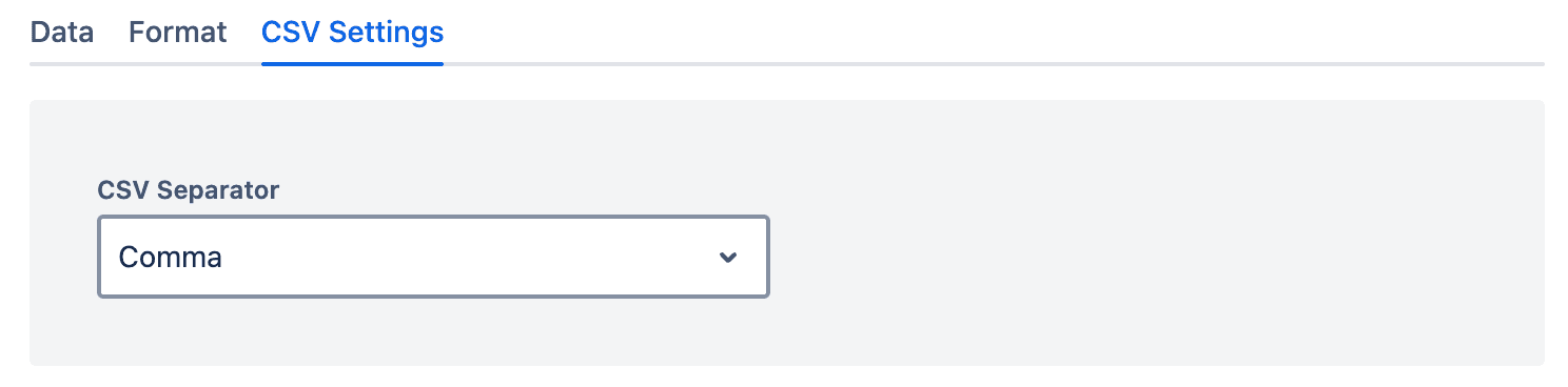 Advanced Export view