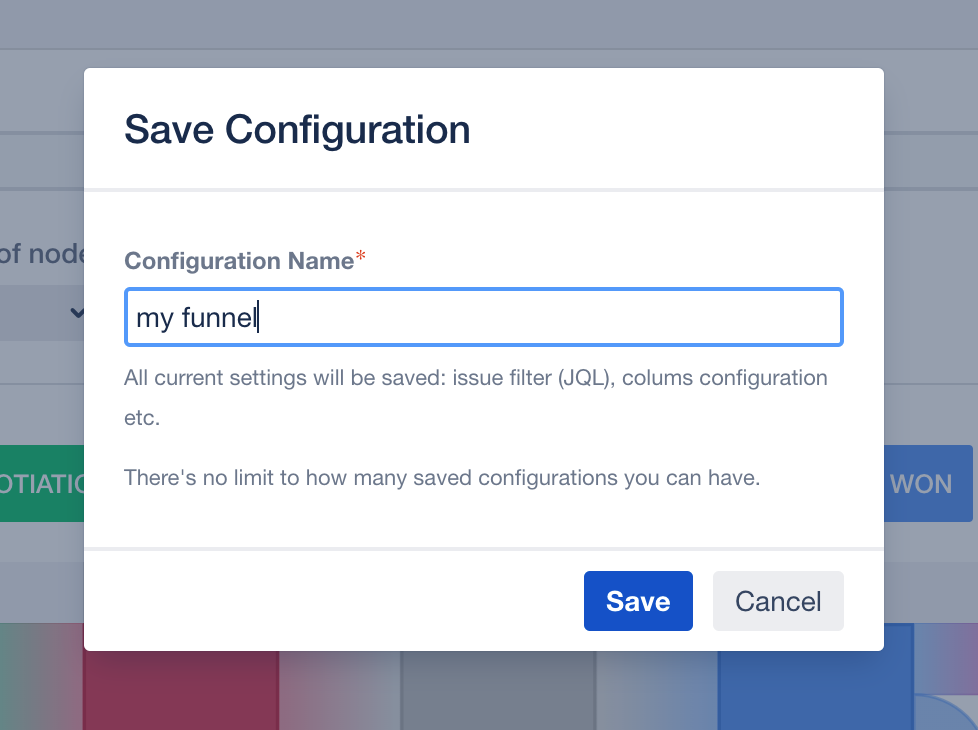 Save configuration dialog