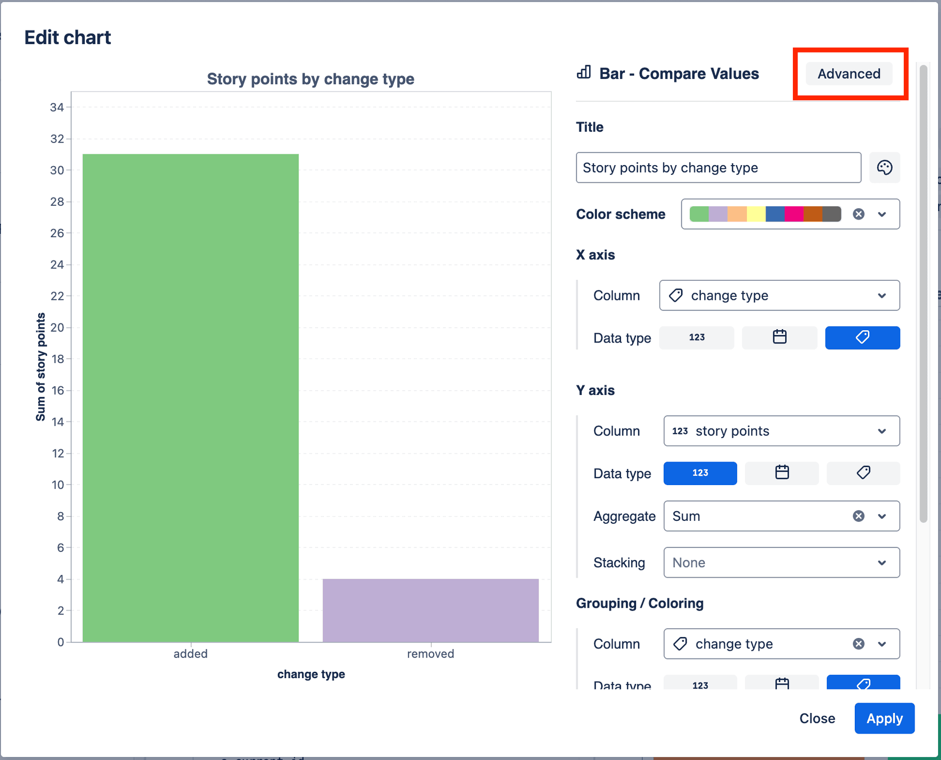 Insert chart in the report