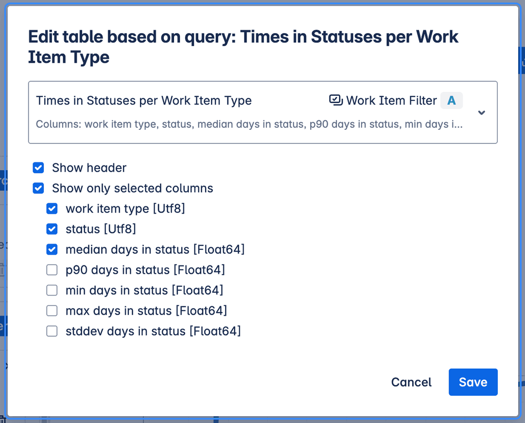 Edit table in the report