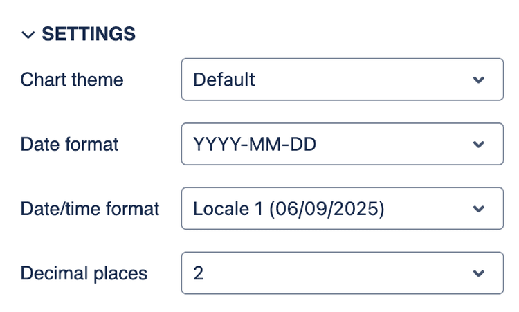 Report settings