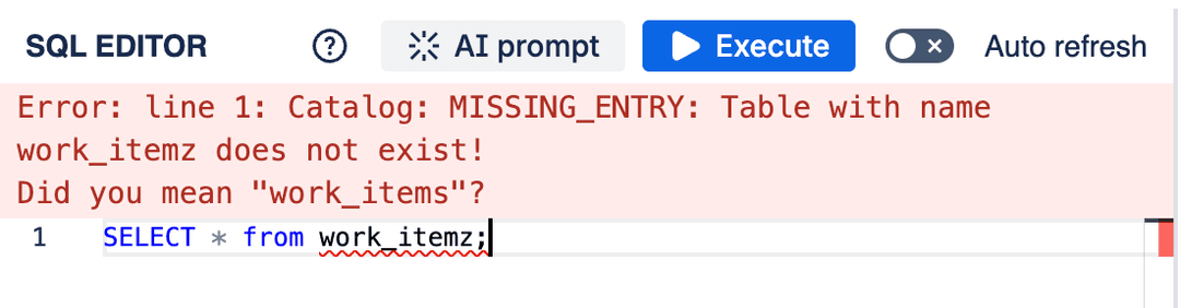 SQL error