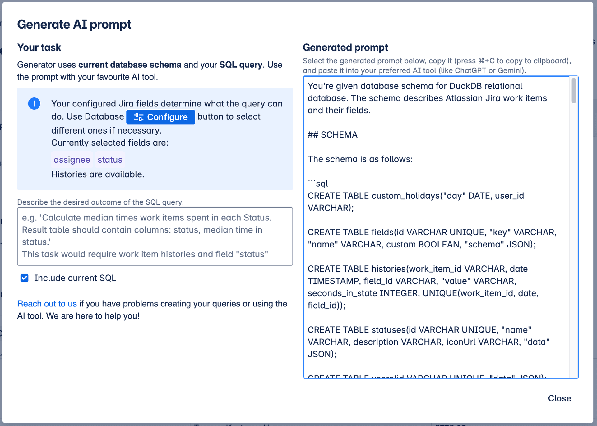 Generate AI Prompt modal